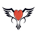 Bird Heart Temporary Tattoo